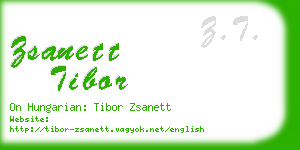 zsanett tibor business card